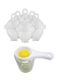 Buy 7-Piece Egg Cooker And Egg Yolk Separator White in Saudi Arabia