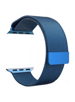 Buy Milanese Stainless Steel Mesh Band For Apple Watch 45mm/44mm/42mm Blue in UAE