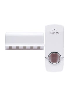 Buy Wall Mount Automatic Toothpaste Dispenser White/Silver/Clear 11x3x5centimeter in Saudi Arabia