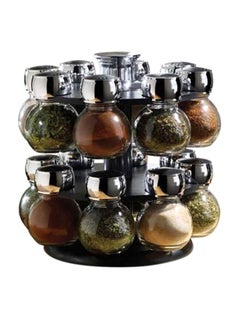 16 Piece Glass Spice Jar Rack Set Features Round Rotating Spice Rack To House The Spice Jars Price In Uae Amazon Uae Kanbkam