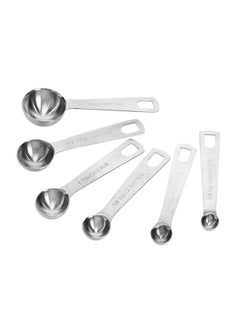 Buy 6-Piece Durable Measuring Spoon Silver in Saudi Arabia