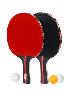 Buy 5-Piece Table Tennis Solid Wood Rackets Set With Balls in UAE