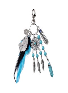 Buy Dream Catcher Feather Blue Turquoise Key Chain in Saudi Arabia