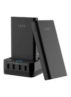 Buy 10000.0 mAh 2-Piece Power Bank With Charging Station Black in UAE