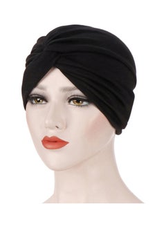 Buy Criss Cross Patterned Hijab Scarf Black in Saudi Arabia