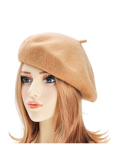 Buy Wool Beret Hat Brown in Saudi Arabia