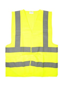 Buy Safety Vest With Zipper Green/Grey One Size in UAE