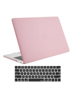 Buy Hard Case Shell Cover And Keyboard Cover For Apple Macbook Pro 15 Inch Pink in UAE