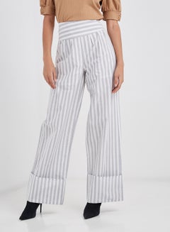 اشتري Striped Regular Fit Trouser رمادي في السعودية