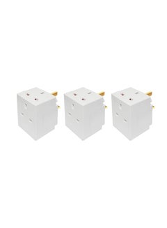 Buy Multi Socket 3 Way Fused Adaptor White in UAE