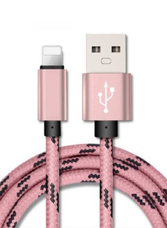 اشتري كابل شحن تزامني USB لهاتف أبل آيفون وردي 100 سنتيمتر في الامارات