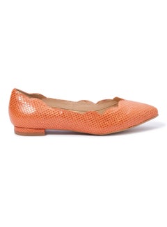 Buy Textured Detail Ballerinas Coral in Saudi Arabia