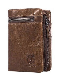 Buy Bullcaptain Trendy Leather Bifold Wallet Brown in UAE