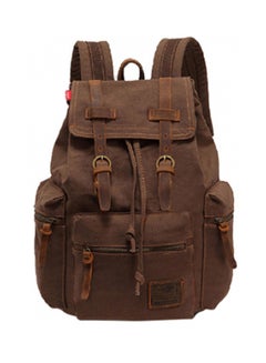 Buy Augur Fashion Backpack Vintage Canvas School Bag Travel Large Capacity Coffee in Saudi Arabia