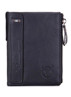 Buy Bullcaptain Genuine Leather Bifold Wallet Black in UAE