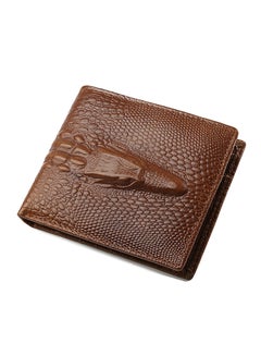 Buy Jinbaolai Vintage Genuine Leather Cowhide Wallet Brown in Saudi Arabia