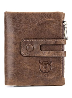 Buy Bullcaptain Genuine Leather Bifold Wallet Deep Brown in UAE