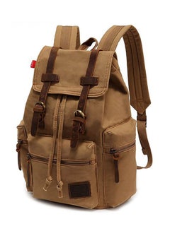 اشتري Augur Fashion Backpack Vintage Canvas School Bag Travel Large Capacity Light Khaki في السعودية