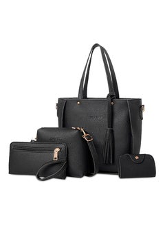 Buy 4 Pieces Tassel Bag Set Black in Saudi Arabia