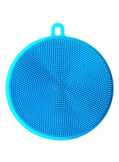 Buy Silicone Non-Slip Round Home Dishcloth Blue in Saudi Arabia