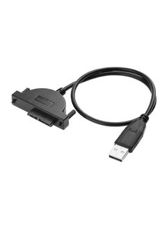 Buy USB 2.0 to Mini SATA 7+6 13Pin Adapter Cable for Laptop CD/DVD ROM Drive Black in Egypt