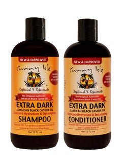 Buy 2-Piece Hydrating And Detangling Shampoo And Conditioner Set Black 12ounce in UAE