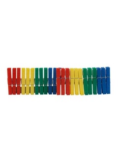 Buy 24-Piece Plastic Clothespins Multicolour 1 x 0.4 x 3inch in UAE