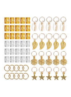 Buy 80-Piece Decoration Hair Rings Clip Set Gold/Silver/White in UAE