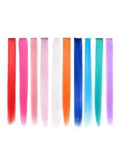 Buy 10-Piece Colored Hair Extension Set Pink 22inch in Saudi Arabia