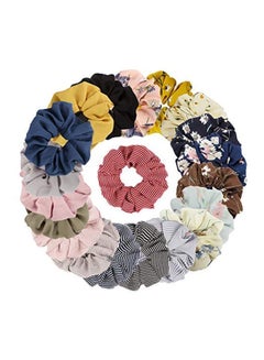 Buy 20-Piece Chiffon Hair Scrunchies Set Multicolour in Saudi Arabia