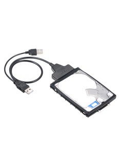 Buy USB Adapter Cable For 2.5 SATA HDD Hard Drive Disk Black in Saudi Arabia