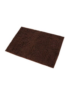 Buy Chenille Bathroom Floor Mat Brown 60x40x1cm in Saudi Arabia