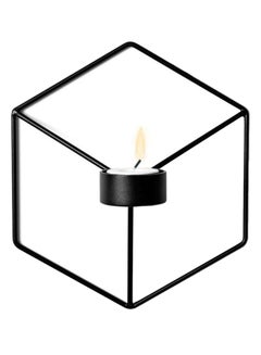 Buy 3D Geometric Candlestick Wall Candle Holder Nordic Style Sconce Home Decor Black in UAE