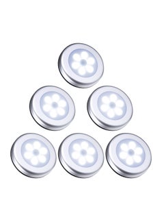 اشتري 6-Piece Ultra-Bright LED Magnetic Motion Sensor Wall Night Illumination Lamps في الامارات