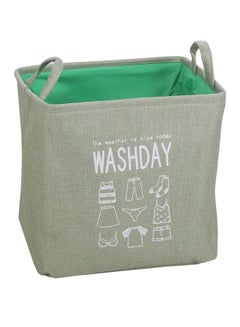 Buy Foldable Laundry Basket Linen green 38*36.7*26cm in Saudi Arabia