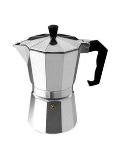 Buy 8-Angle Continental Moka Percolator Pot Silver/Black 9.2x9.2x19.5cm in Egypt