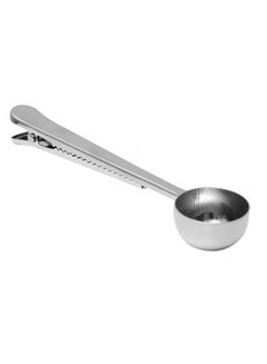 اشتري Coffee Tea Measuring Scoop Spoon With Clip فضي 160x35x25 ملليمتر في الامارات