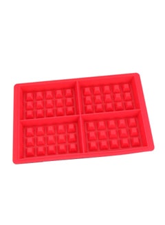 اشتري قالب مربع للكيك والوافل ب4 تجاويف أحمر 28x18.5x1.5سنتيمتر في مصر
