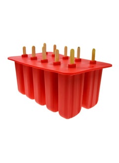 Buy 10-Hole Ice Cream Mould Red 23x14.5x10centimeter in UAE