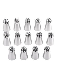 Buy 14-Piece Sphere Ball Decorating Nozzle Set Silver 2.9x2.9x5.5cm in UAE