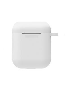 Buy Protective Case Cover For AirPods With Carabineer White in UAE