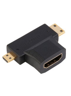 اشتري محول توصيل طرف HDMI Type A أنثى إلى HDMI Type C ذكر ومزود بمنفذ HDMI مايكرو ذكر أسود/ذهبي في الامارات
