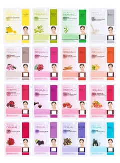 Buy Dermal Korea Collagen Essence Full Face Facial Mask Sheet 16 Combo B Pack in UAE