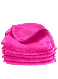 Buy 5-Piece Microfiber Facial Towels Set Hot Pink 5 x 15x 6inch in Saudi Arabia