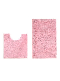 Buy 2 Pcs Microfiber Anti-slip Water Absorbent Rugs Pink 41.00x9.00x31.00cm in Saudi Arabia