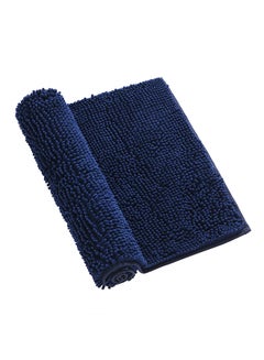 Buy Microfiber Anti-slip Water Absorbent Rug Dark Blue 26.50x11.50x18.00cm in UAE