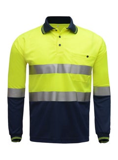Buy Safety Reflective Shirt Yellow&Navy Blue 0.3kg in Saudi Arabia