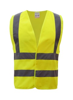 Buy High Visibility Reflective Safety Work Vest With Multiple Pockets Yellow 0.15kg in Saudi Arabia