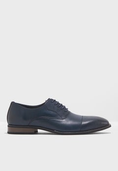 Buy Perforated Toe Cap Oxford Lace Ups navy in UAE