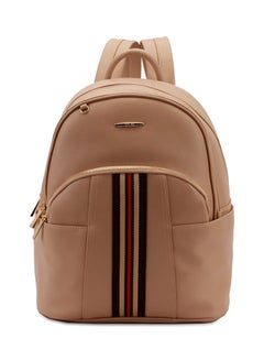 Buy Faux Leather Fashion Backpack Apricot in Saudi Arabia